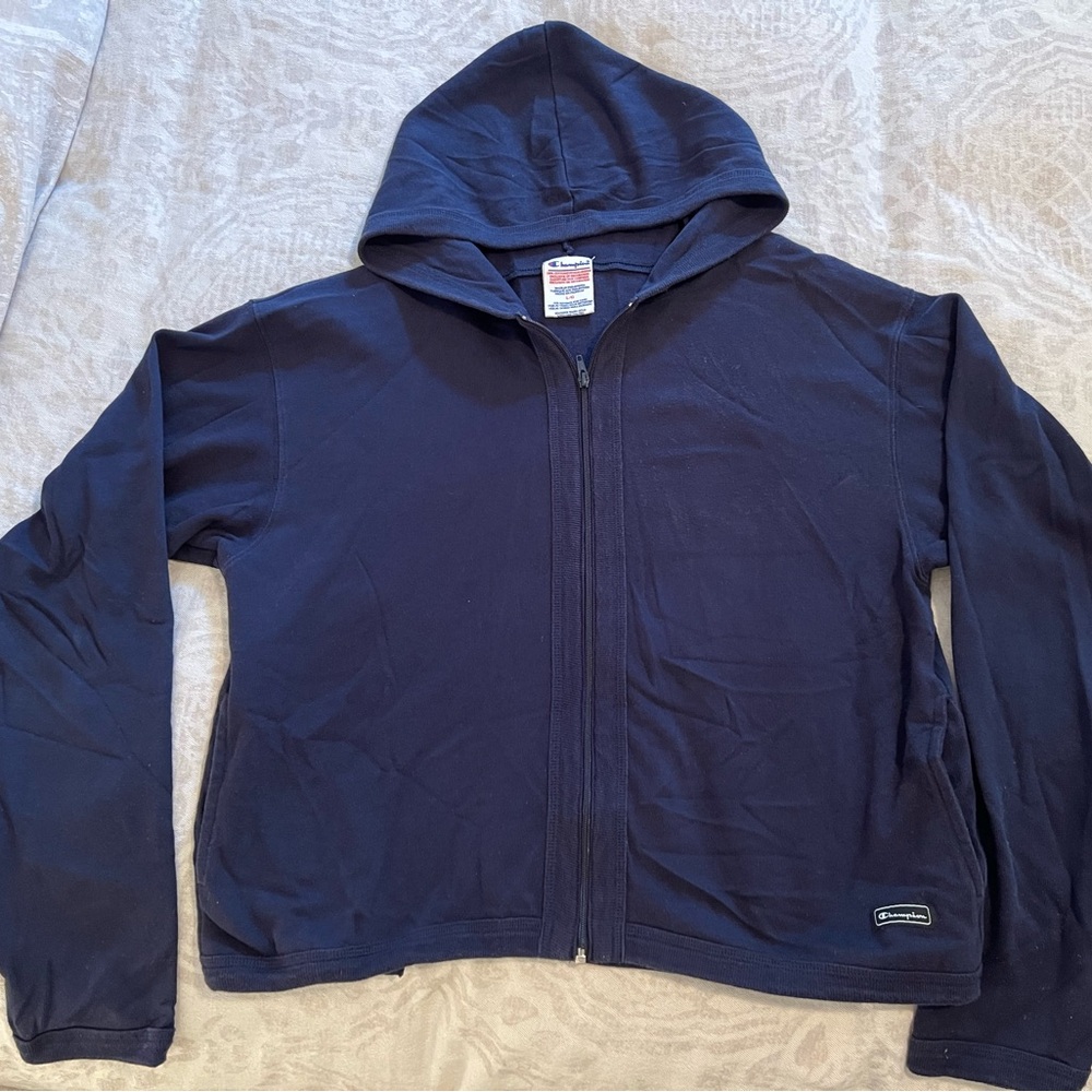 Champion hooded cotton zip-up sweatshirt